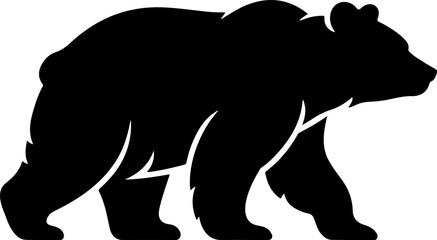 bear silhouette and line art Vector illustration