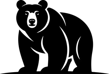 bear silhouette and line art Vector illustration
