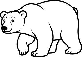 bear silhouette and line art Vector illustration
