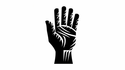 Minimalist Vector Raised Hand Illustration Graphic Design Element Simple Line Art Gesture Symbol Icon Sign Concept Empowerment Unity Support Helping Hand
