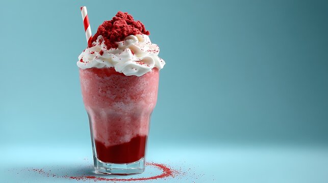 Red velvet milk shake isolated on a