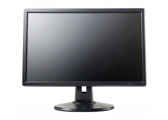 Fototapeta premium black pc monitor display front view isolated on white background, PNG