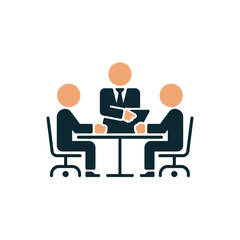 Business meetings icon, Conversation, discussion sign symbol