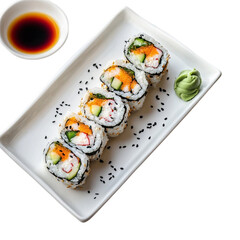 Portion of california sushi rolls [Transparent Background PNG] 