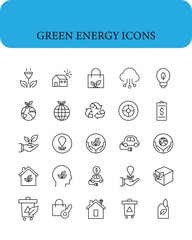 Green energy icons. Icons for a Greener Future.

