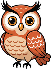 Cute Cartoon Owl Vector Illustration 2