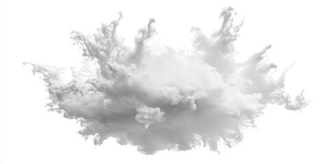Abstract cloud-like form, light gray on white background