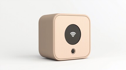 Fototapeta premium Isolated 3D render of smart plug with Wi Fi connectivity modern rectangular design on white background