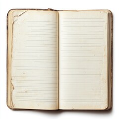 Open vintage notebook with lined pages