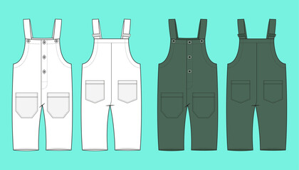 Infant Toddler Baby Romper One Piece Jumpsuit colour way sets fashion flat sketch CAD mockup front and back views.