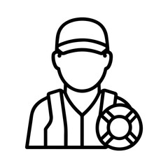 Lifeguard man icon on white background vector
Vector line profession icon
