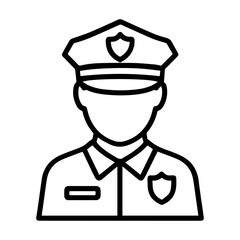 Policeman man icon on white background vector
Vector line profession icon