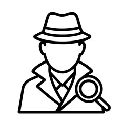 Detective man icon on white background vector
Vector line profession icon