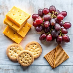 crackers with cheese and tomato