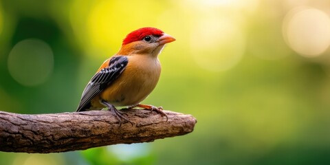Fototapeta premium Red-headed Woodpecker in Sunlight