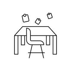 Desk With Chair Vector icon