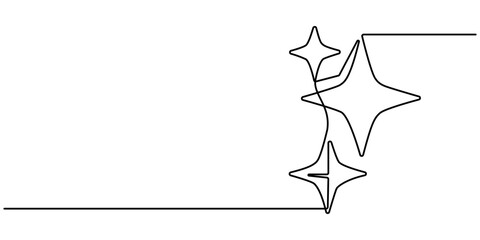 Star icon line continuous drawing vector. One line Infinity Star icon vector background. Star concept vector art. Doodle line illustration. Continuous outline of a Star. Premium vector.
