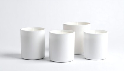 White Candles with Minimalist Design.