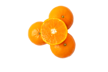 PNG, Oranges isolated on transparent background, top view
