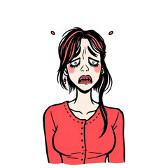 shame woman expression icon doodle illustration