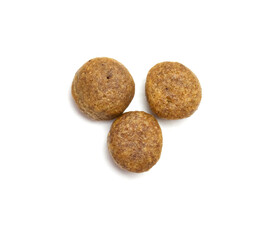 ultra premium holistic kibble macro on a white background