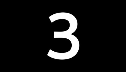 White Number Three on Black.