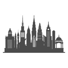 Fototapeta premium Gray cityscape skyline silhouette illustration