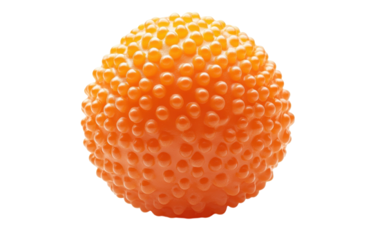 A captivating orange textured massage ball perfect for relieving stress and promoting on transparent background