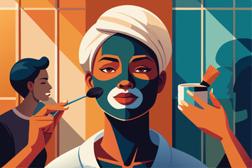 Spa Day. Face Mask and Relaxation. Pampering and Wellness. Beauty and Skincare.