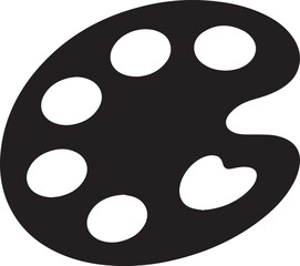 Palette Silhouette Vector | Creative Black Vector Art Illustration Vector Format