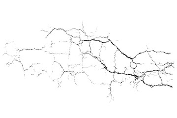 Vector overlay abstract texture. Natural complex crack element on white background. Organic grunge one color surface.