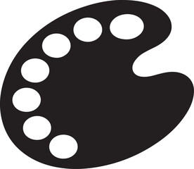 Palette Silhouette Vector | Creative Black Vector Art Illustration Vector Format