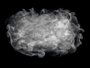Frame made of smoke isolated on black background. Fog, mist or smoke set isolated on black background.