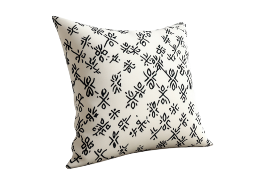 Decorative throw pillow a stylish accent bringing boho flair to your home decor and cozy on transparent background