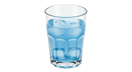 Isolated Glass of Water with Ice Cubes