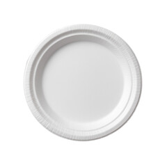 Round paper plate with smooth edges and a crisp finish isolated on transparent background (2)