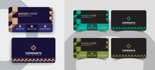 Minimalist and  Corporate Business Card Template for Professionals. Professional and creative business card template for personal identity.