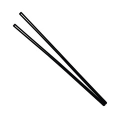 chopsticks isolated on white background