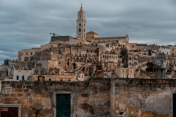 Obraz premium Cityscape of Matera, Basilikata, Italy. Building. Architecture. Historical.