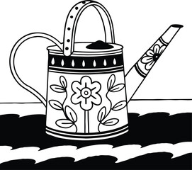 watering can vector illustration art