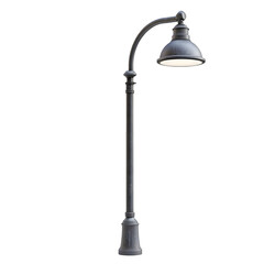 Elegant Curved Street Lamp Post with Dome-Shaped Light Fixture