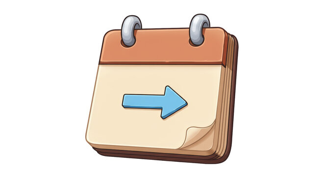 Isolated Calendar with Arrow