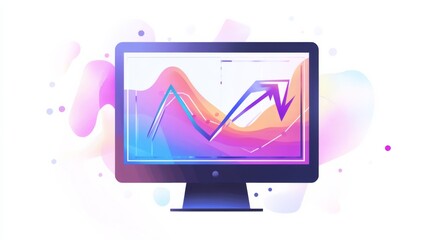 an online graph, with the y-axis showing total sales and an upward-pointing x-color arrow indicating growth on a transparent background. 