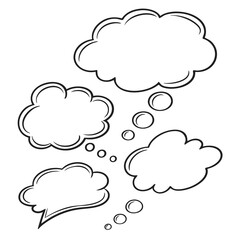 Cloud Bubbles Empty Think Idea Speech Concept	