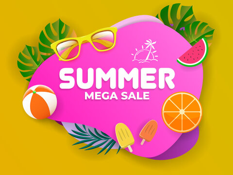 summer mega sale banner design template