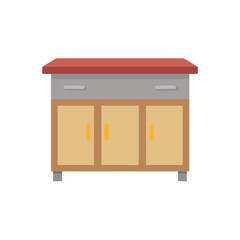 wooden cabinet isolated on white