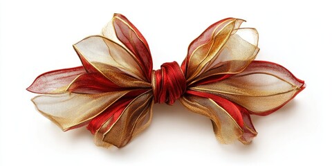 Ornate red and gold ribbon bow