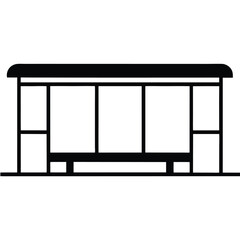 vector illustration of  a bus stop shelter.