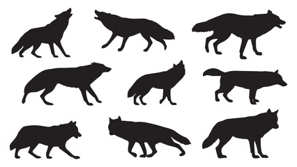 Wolf Silhouettes 9 Images