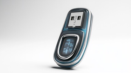 Isolated 3D render of USB data blocker adapter with compact casing side view on white studio background